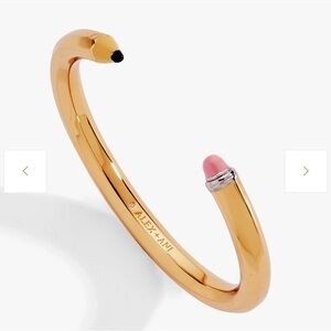 Alex and Ani Gold Bangle with Pink Accent